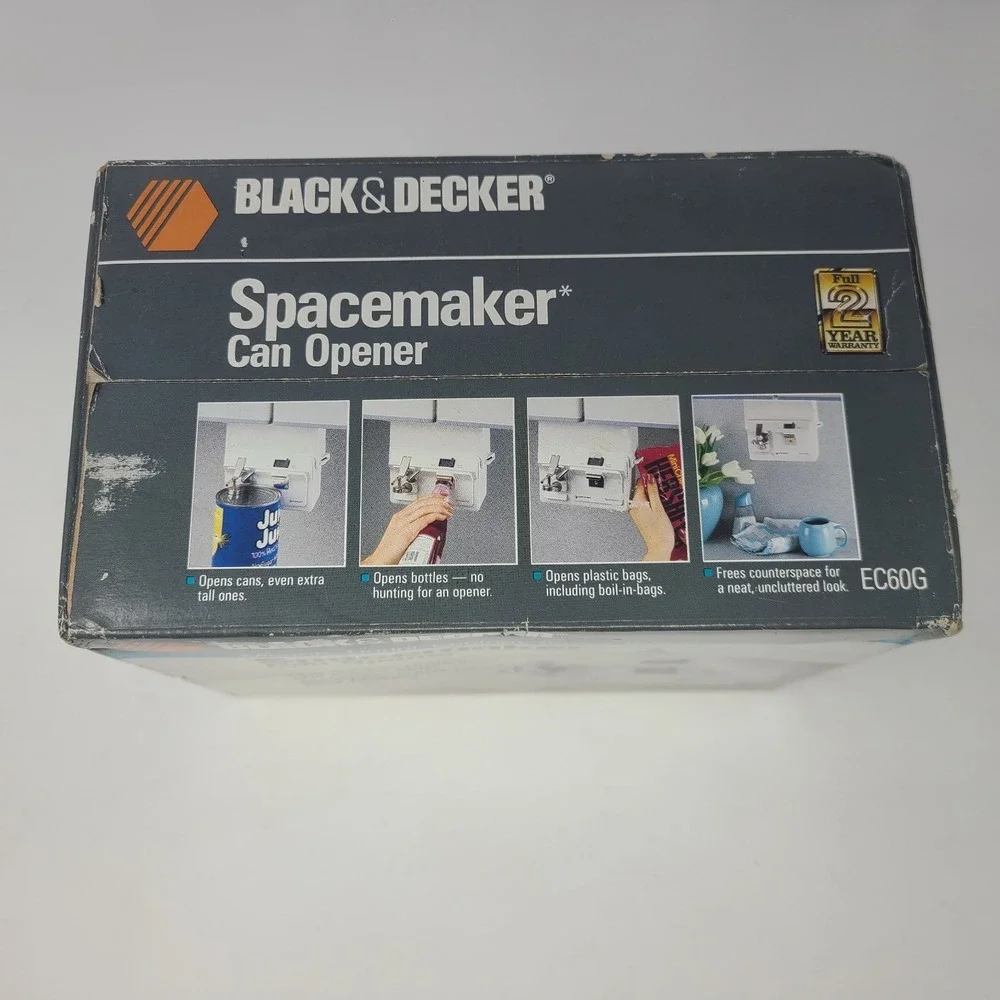 NIB - BLACK & DECKER Spacemaker EC60G Under-Cabinet Electric Can Opener White